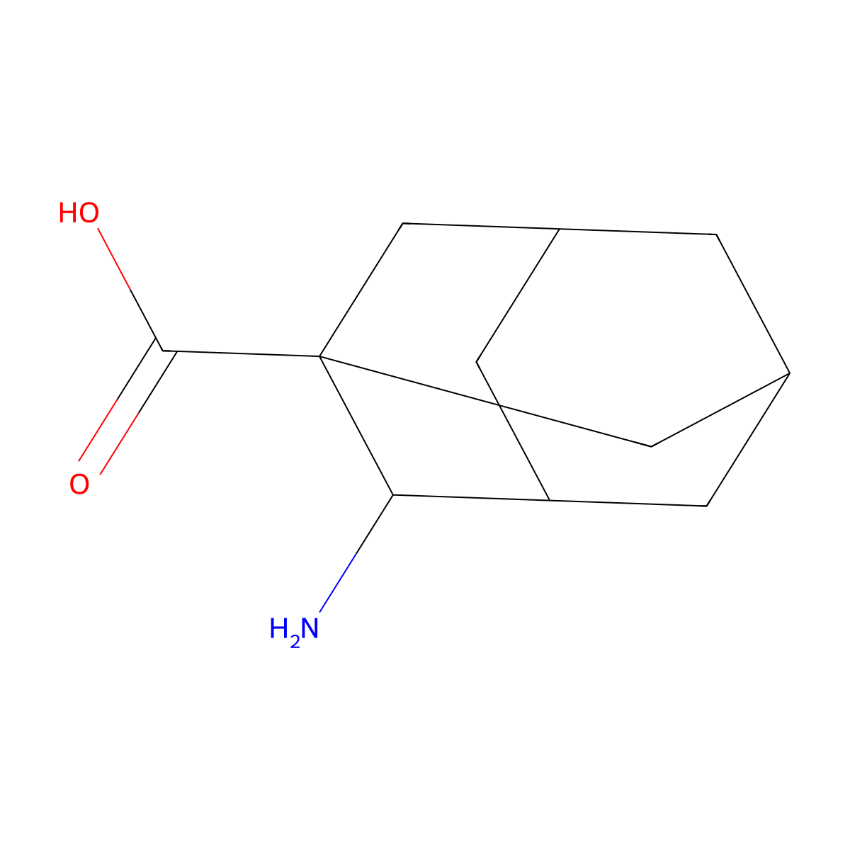 2-Aminoadamantane-1-carboxylic acid molecular structure, CAS 68312-88-9