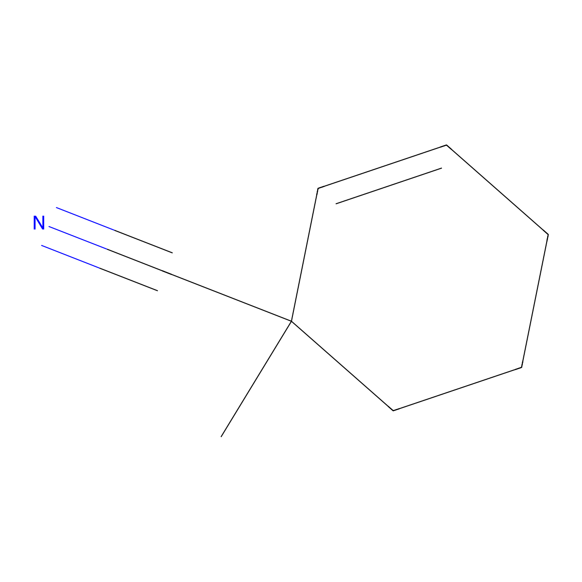 1-Methylcyclohex-2-ene-1-carbonitrile molecular structure, CAS 68317-68-0