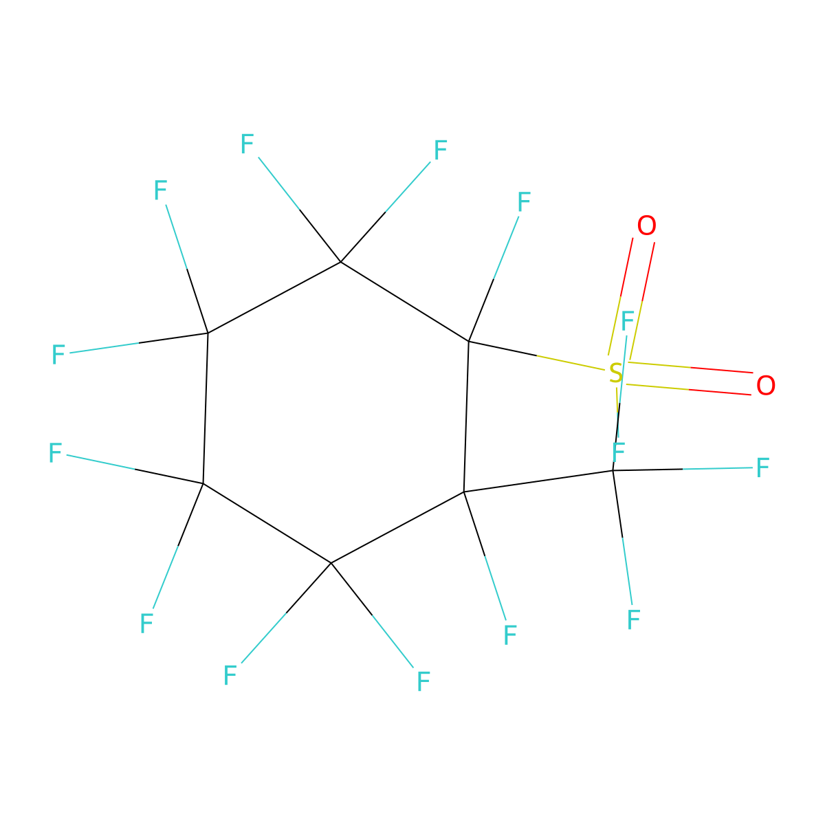 Cyclohexanesulfonyl fluoride, decafluoro(trifluoromethyl)- molecular structure, CAS 68318-34-3