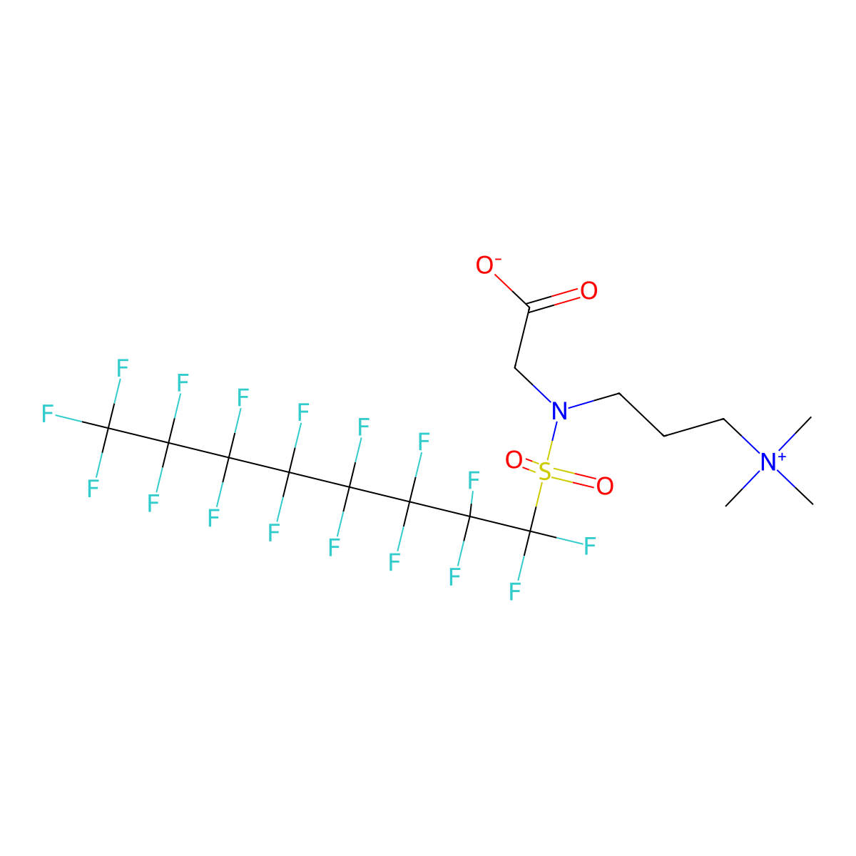 3-((Carboxymethyl)((heptadecafluorooctyl)sulphonyl)amino)propyltrimethylammonium hydroxide molecular structure, CAS 68318-36-5