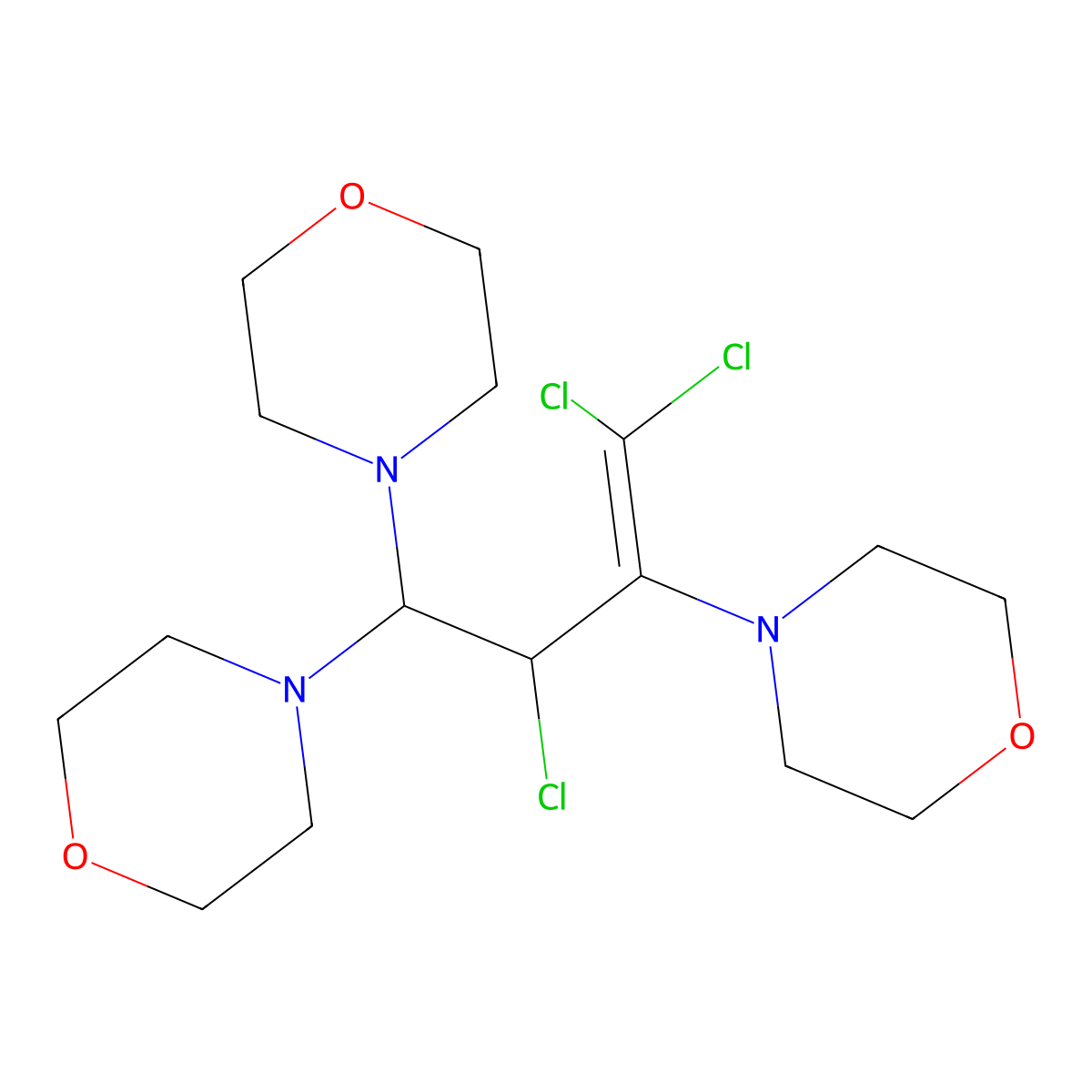 Morpholine, 4,4',4''-[2-chloro-1-(dichloromethylene)-1-propanyl-3-ylidene]tris- molecular structure, CAS 68318-38-7