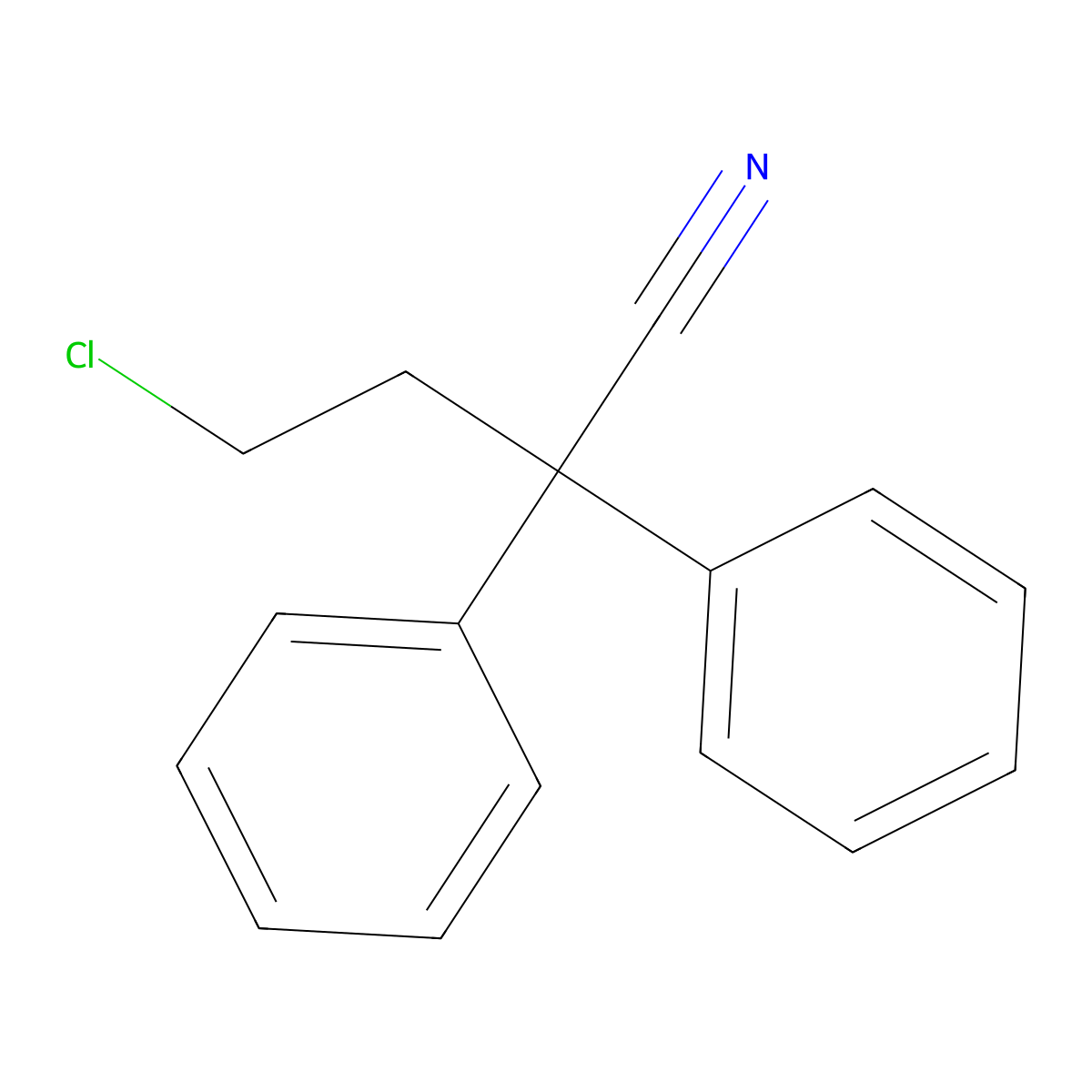4-Chloro-2,2-diphenylbutanenitrile molecular structure, CAS 68318-96-7