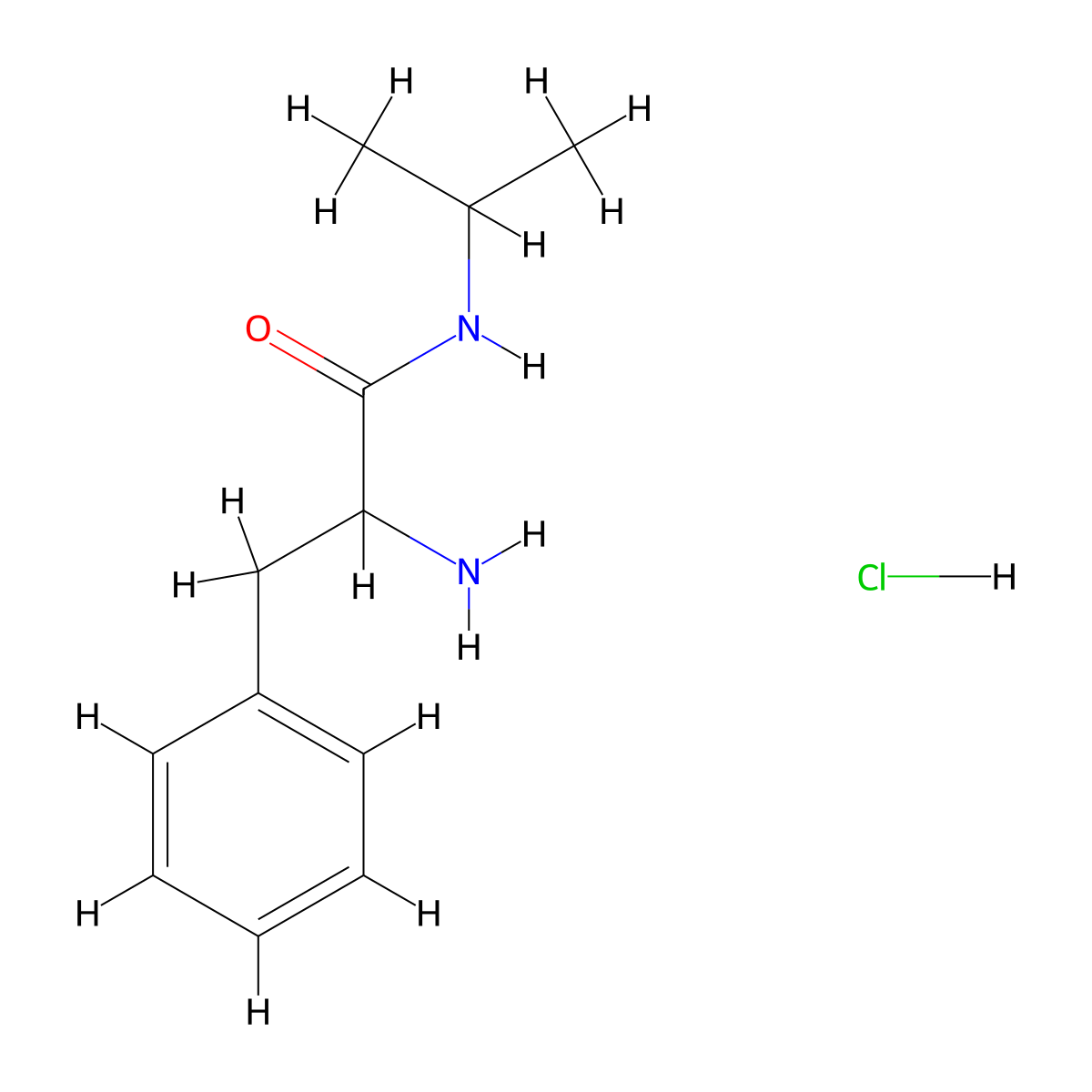 2-Amino-N-isopropyl-3-phenylpropanamide hydrochloride molecular structure, CAS 68319-35-7