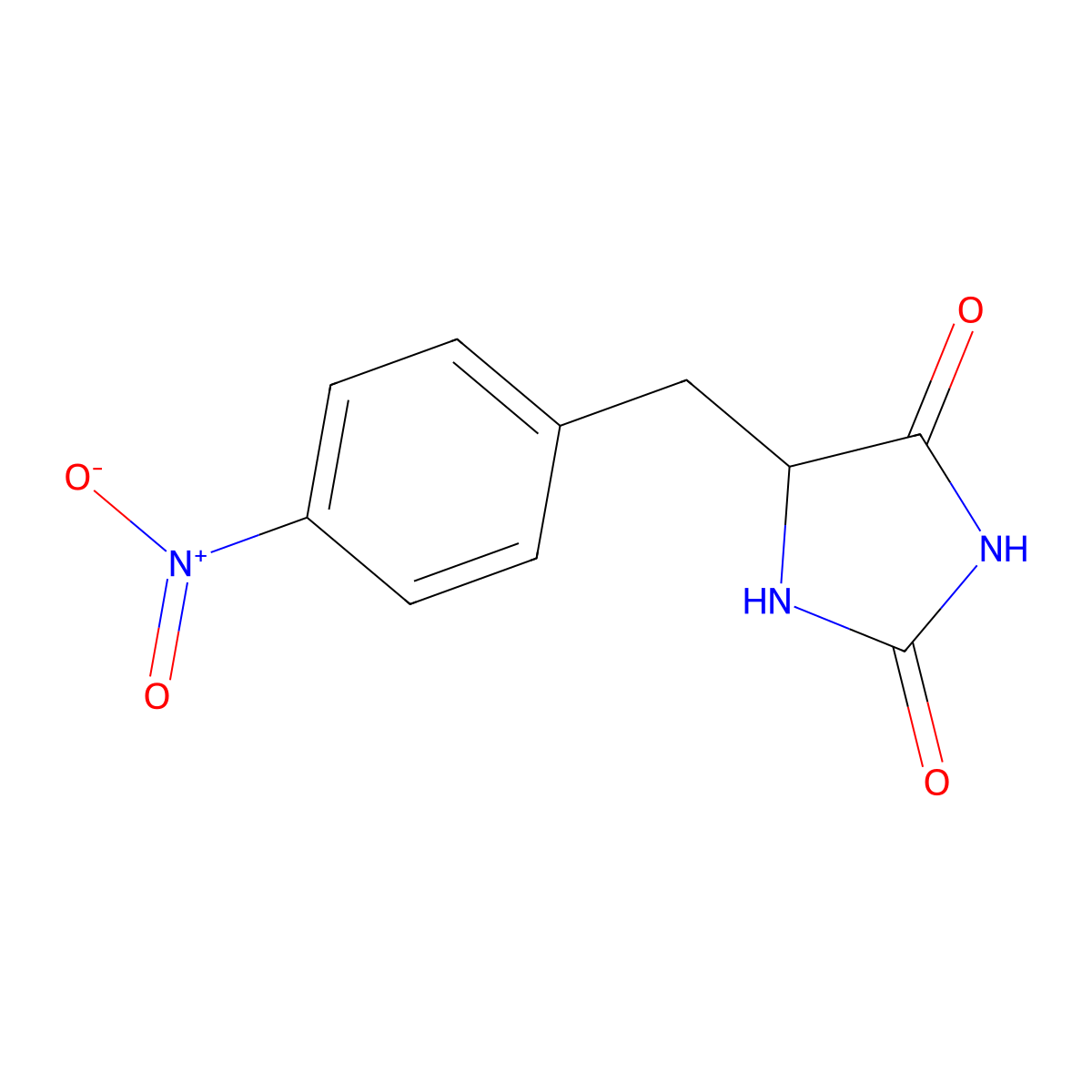 5-[(4-Nitrophenyl)methyl]imidazolidine-2,4-dione molecular structure, CAS 68319-44-8