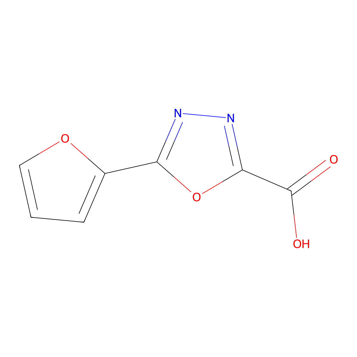 5-(Furan-2-yl)-1,3,4-oxadiazole-2-carboxylic acid molecular structure, CAS 683195-15-5
