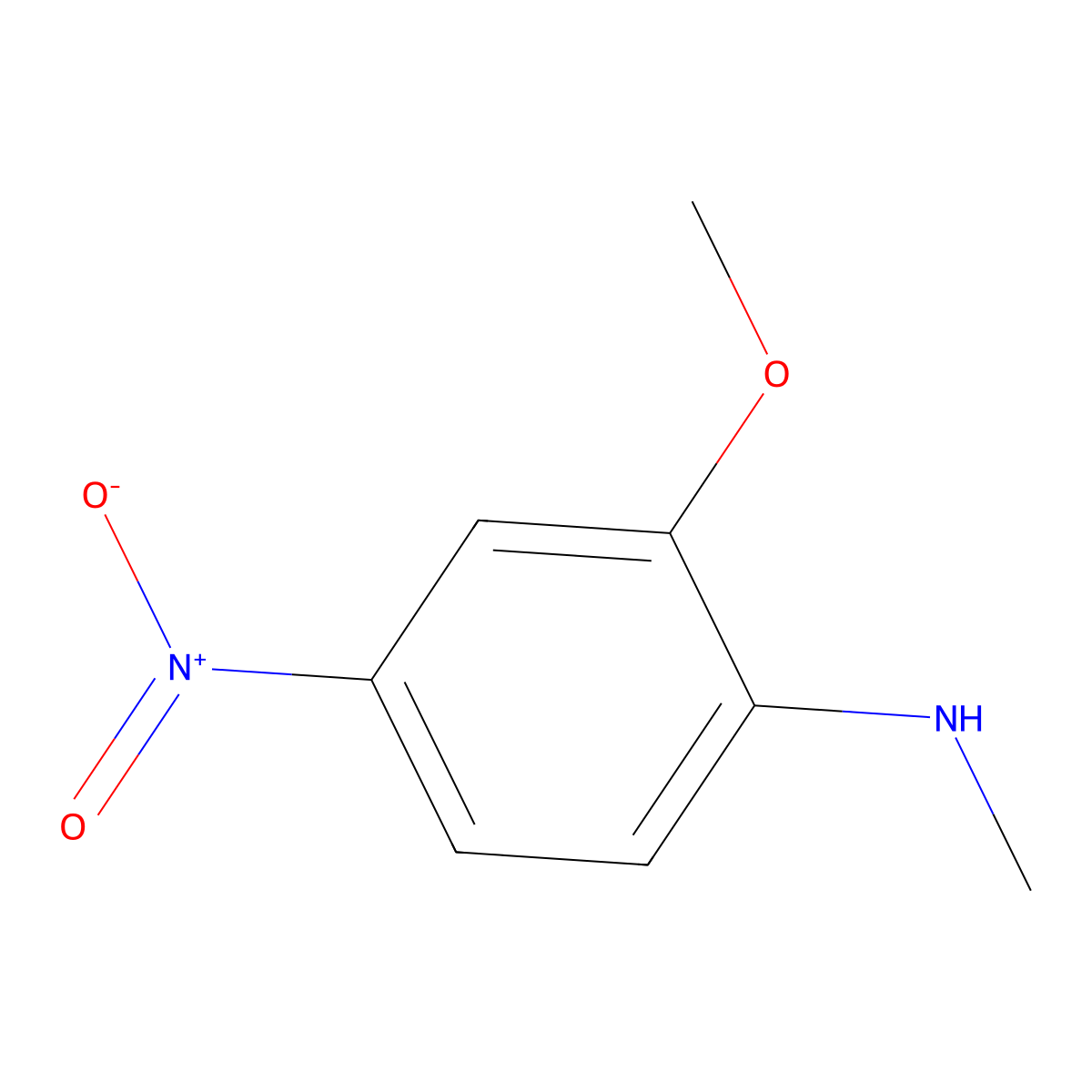 2-Methoxy-N-methyl-4-nitroaniline molecular structure, CAS 6832-88-8