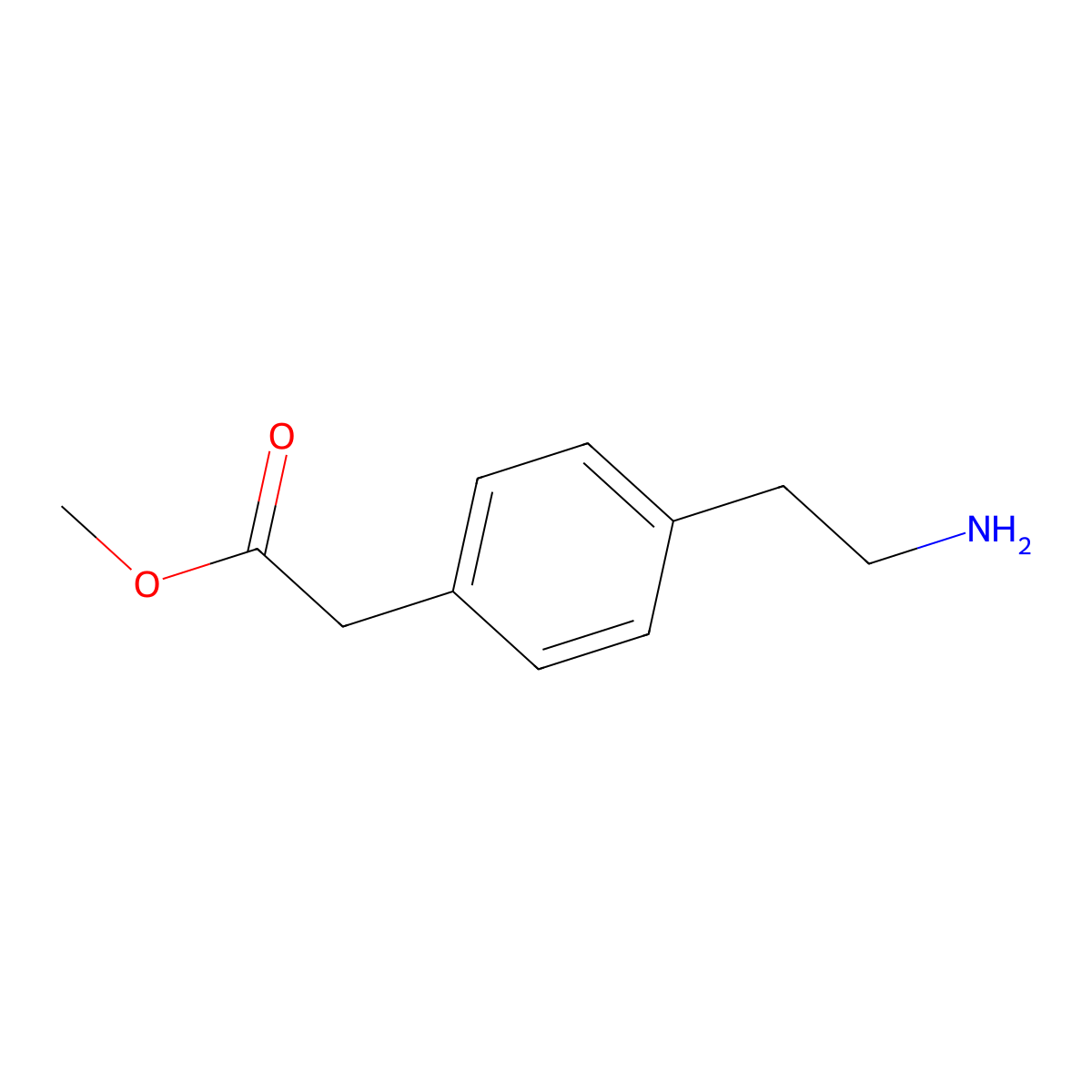 Methyl 2-[4-(2-aminoethyl)phenyl]acetate molecular structure, CAS 683200-41-1