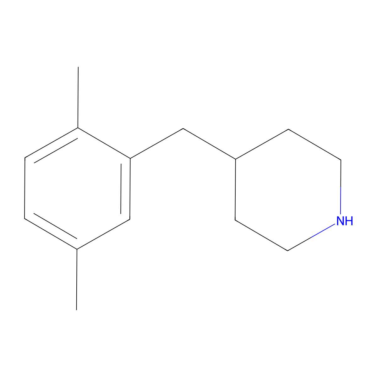 4-((2,5-Dimethylphenyl)methyl)piperidine molecular structure, CAS 683202-60-0