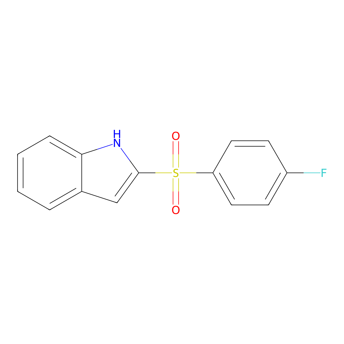 2-((4-Fluorophenyl)sulfonyl)-1H-indole molecular structure, CAS 683203-80-7