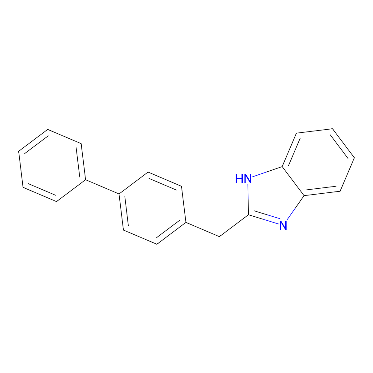 2-(Biphenyl-4-ylmethyl)-1H-benzimidazole molecular structure, CAS 68321-03-9