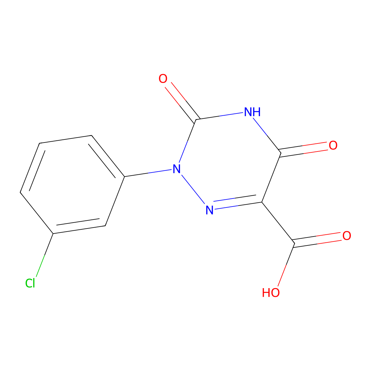2-(3-Chlorophenyl)-3,5-dioxo-2,3,4,5-tetrahydro-1,2,4-triazine-6-carboxylic acid molecular structure, CAS 68321-63-1
