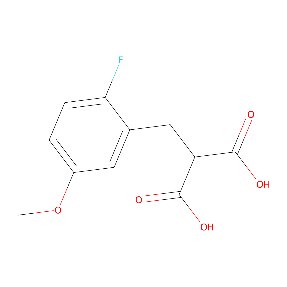 2-(2-Fluoro-5-methoxybenzyl)malonic acid molecular structure, CAS 683216-23-1
