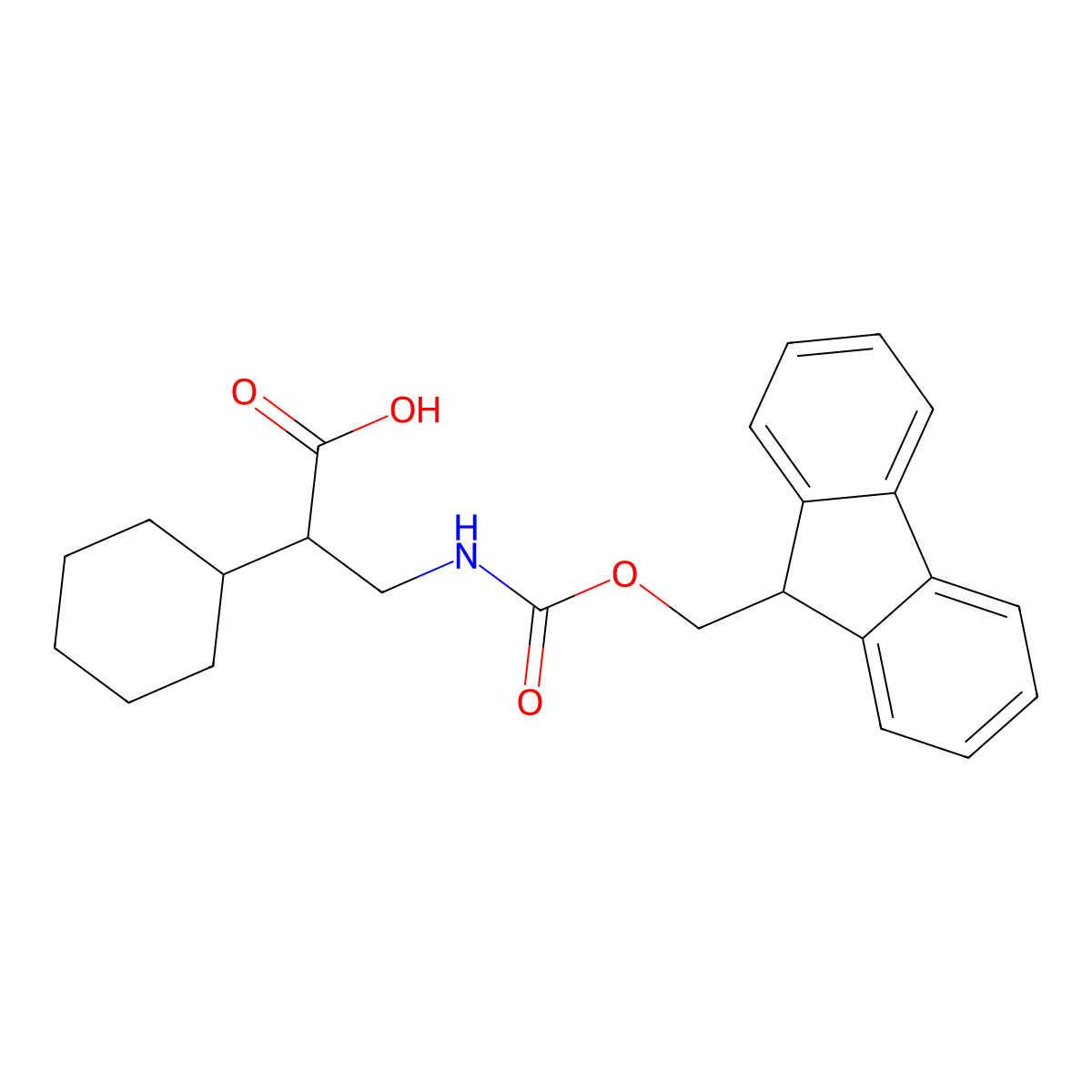 2-Cyclohexyl-3-(9h-fluoren-9-ylmethoxycarbonylamino)propanoic acid molecular structure, CAS 683217-61-0