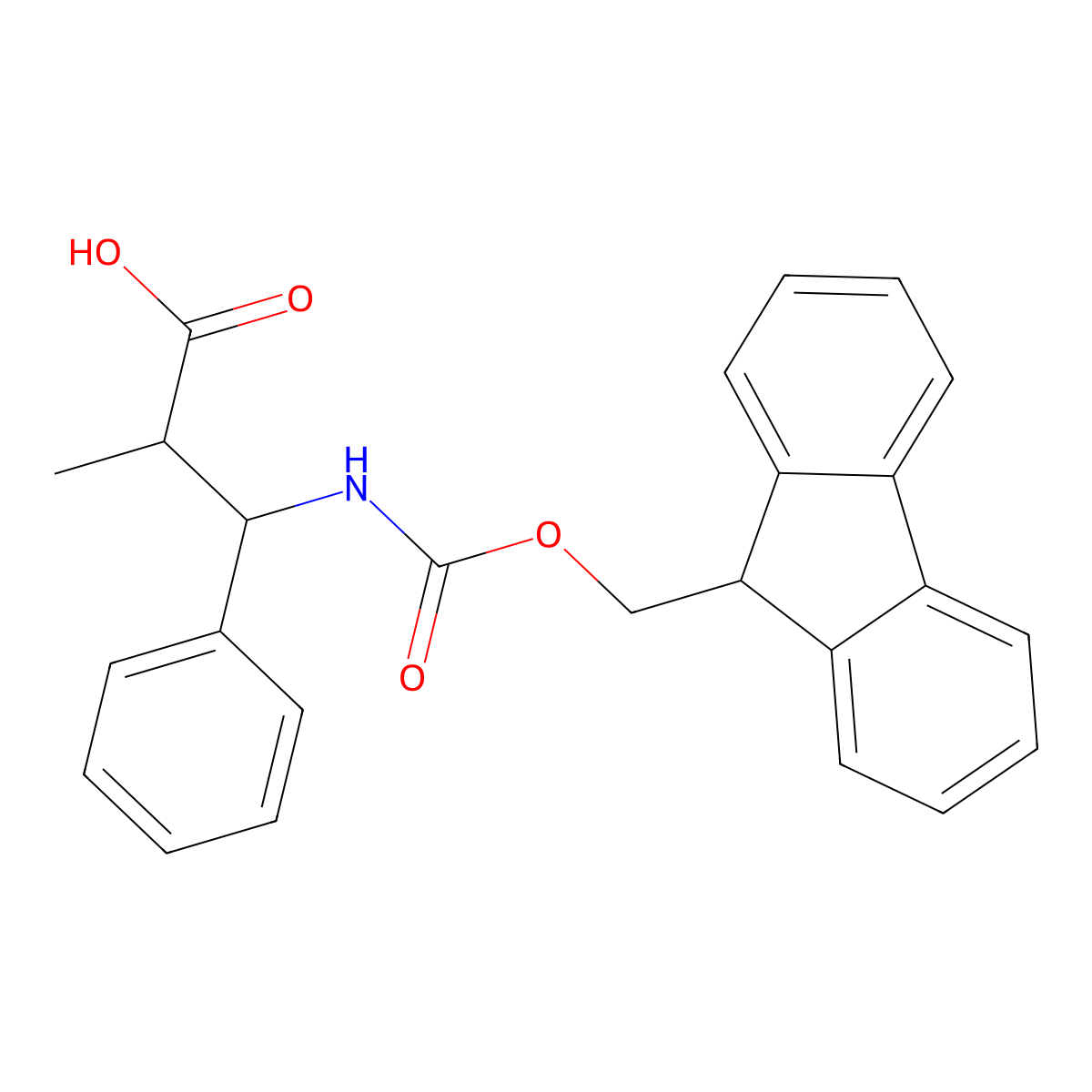 (R)-((((9H-fluoren-9-yl)methoxy)carbonyl)amino)-2-methyl-3-phenylpropanoic acid molecular structure, CAS 683217-76-7