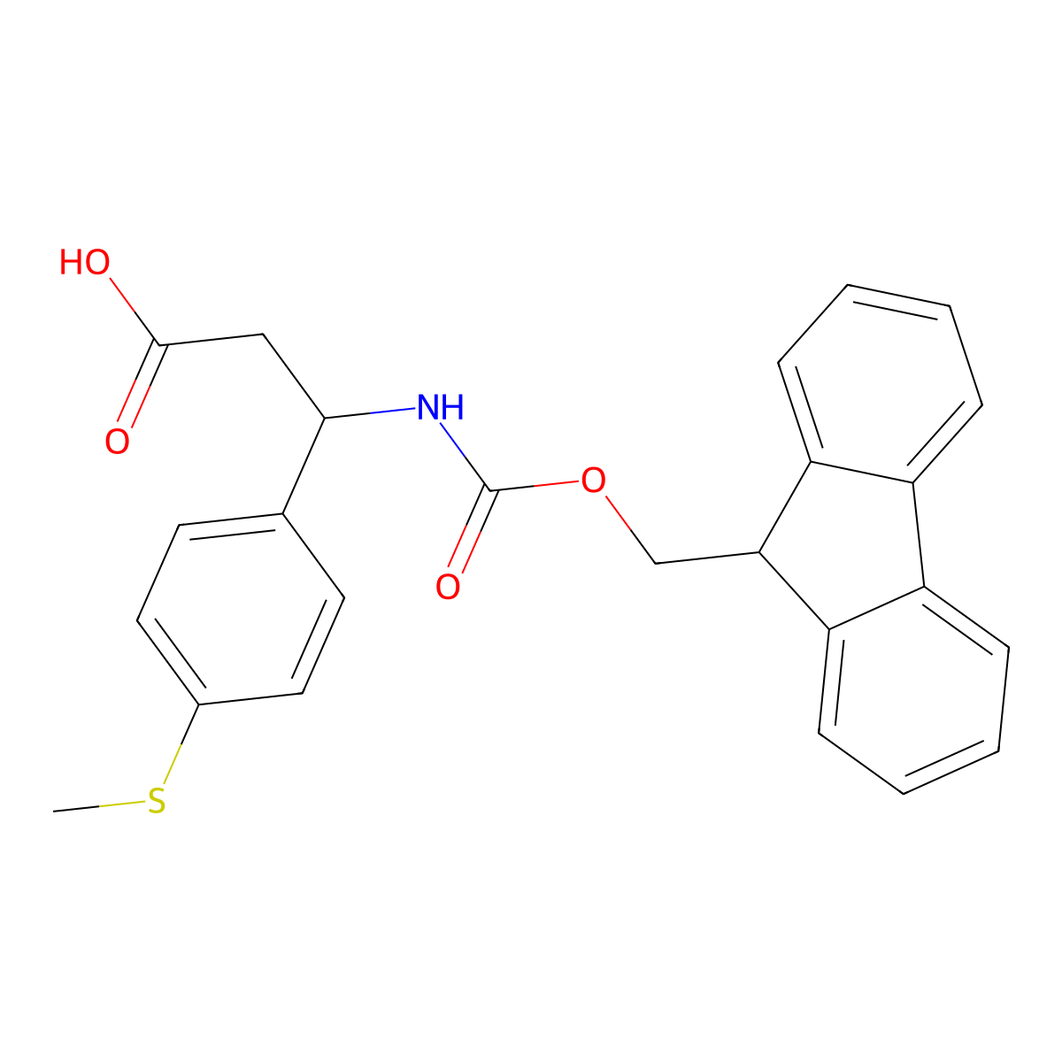 3-({[(9H-fluoren-9-yl)methoxy]carbonyl}amino)-3-[4-(methylsulfanyl)phenyl]propanoic acid molecular structure, CAS 683218-01-1