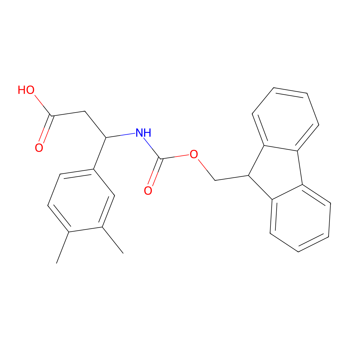 3-(3,4-dimethylphenyl)-3-({[(9H-fluoren-9-yl)methoxy]carbonyl}amino)propanoic acid molecular structure, CAS 683218-23-7