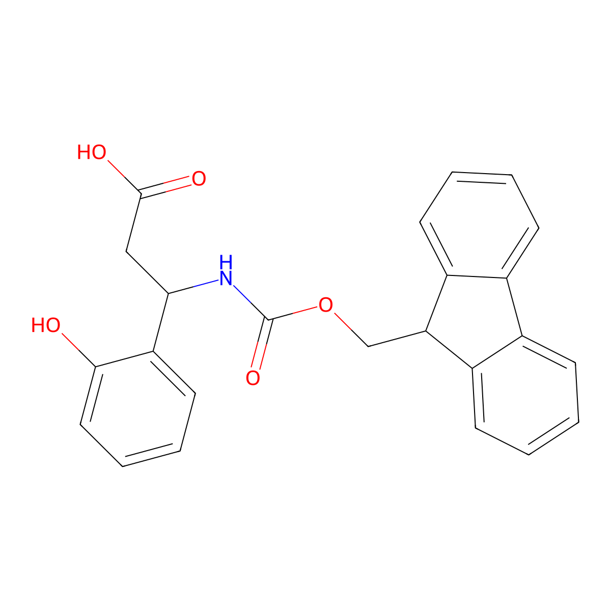 Fmoc-(R)-3-amino-3-(2-hydroxyphenyl)propionic acid molecular structure, CAS 683218-26-0