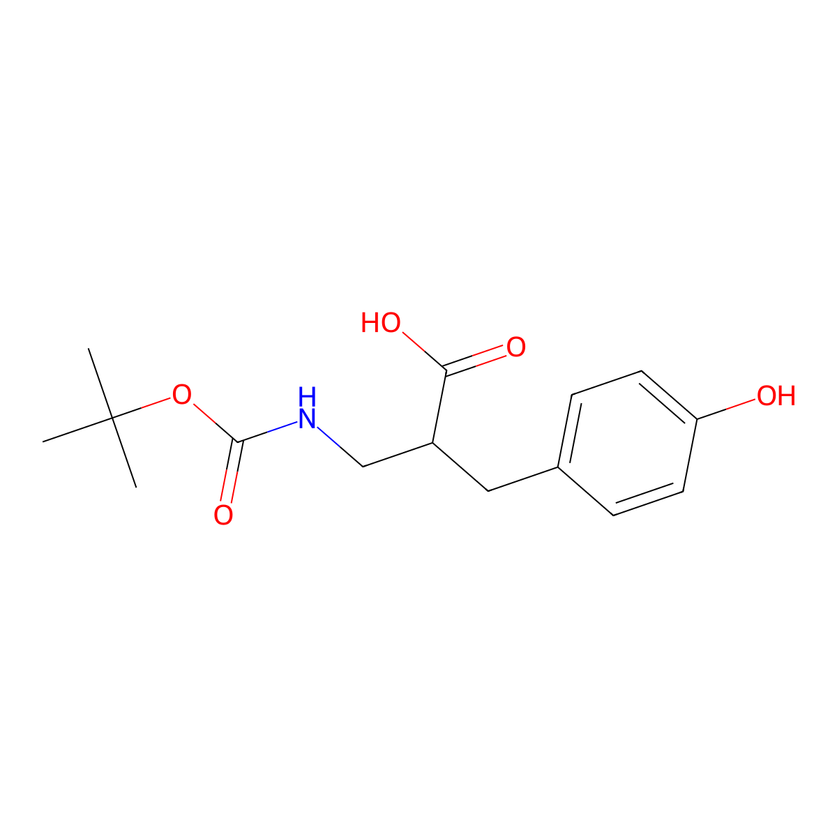 3-{[(Tert-butoxy)carbonyl]amino}-2-[(4-hydroxyphenyl)methyl]propanoic acid molecular structure, CAS 683218-86-2