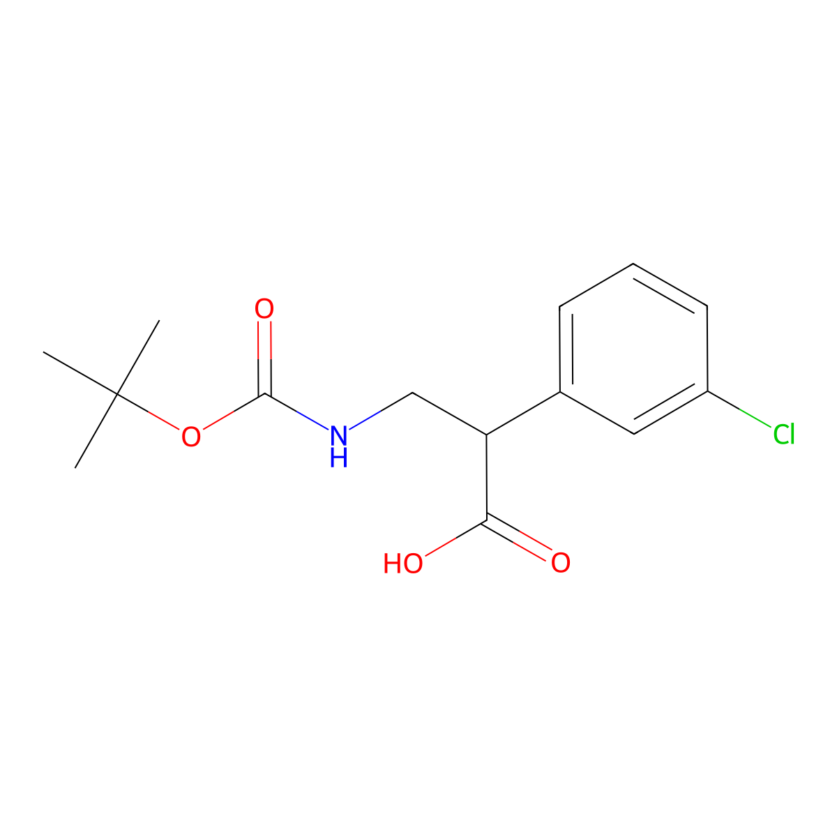 a-[(Boc-amino)methyl]-3-chlorobenzeneacetic acid molecular structure, CAS 683218-89-5