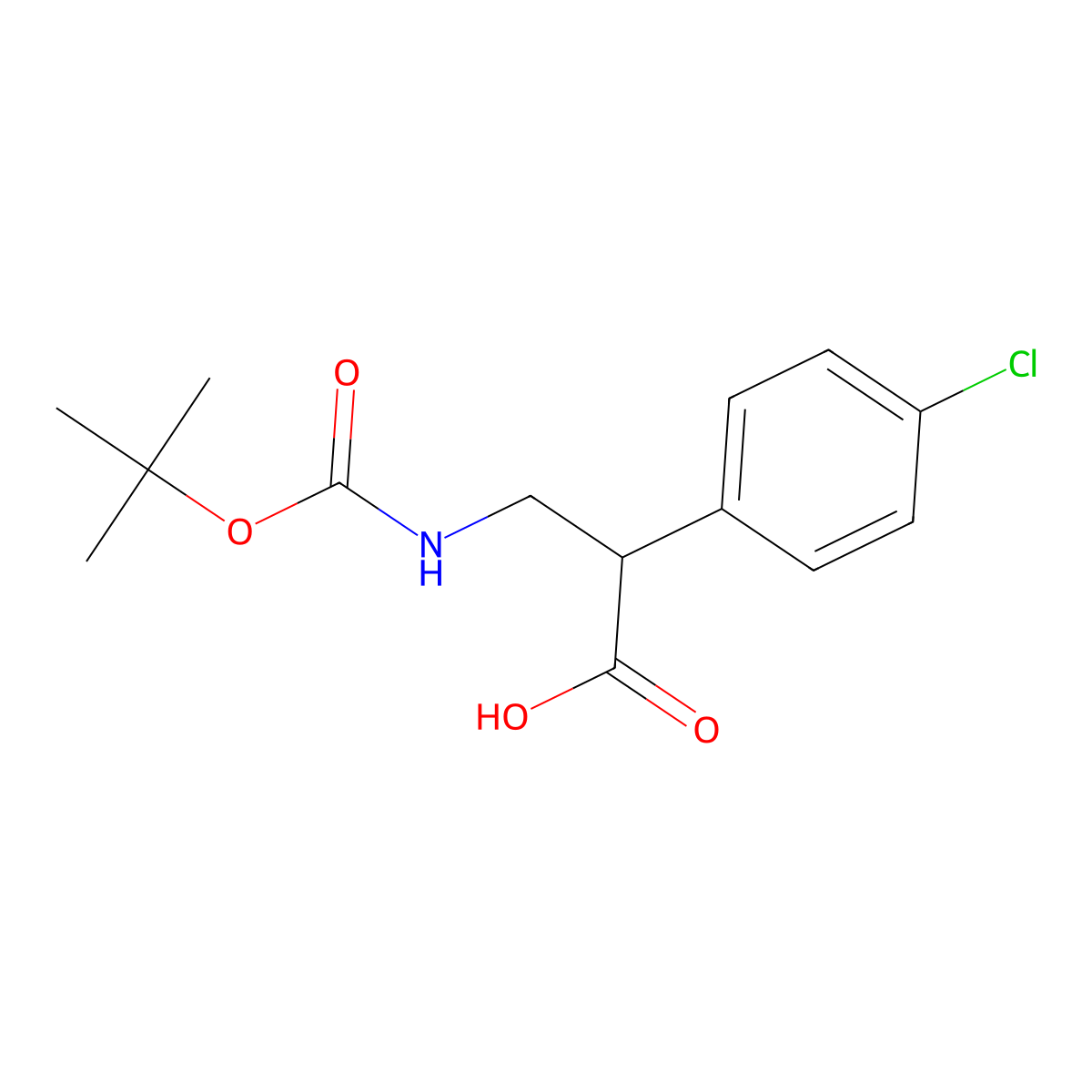 3-(((Tert-butoxy)carbonyl)amino)-2-(4-chlorophenyl)propanoic acid molecular structure, CAS 683218-90-8