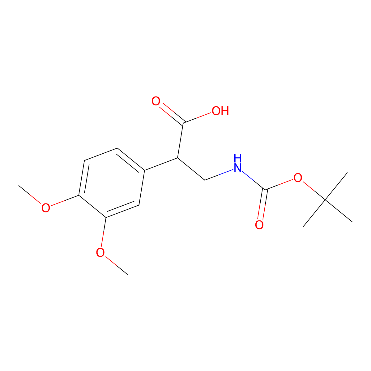 3-((tert-Butoxycarbonyl)amino)-2-(3,4-dimethoxyphenyl)propanoic acid molecular structure, CAS 683218-93-1