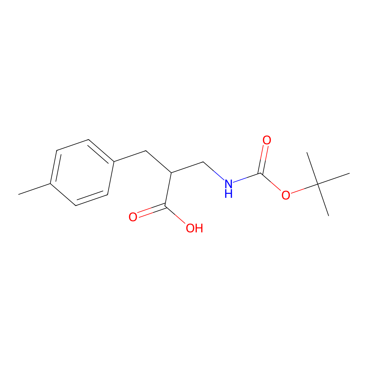 2-n-Boc-2-aminomethyl-3-p-tolyl-propionic acid molecular structure, CAS 683218-94-2