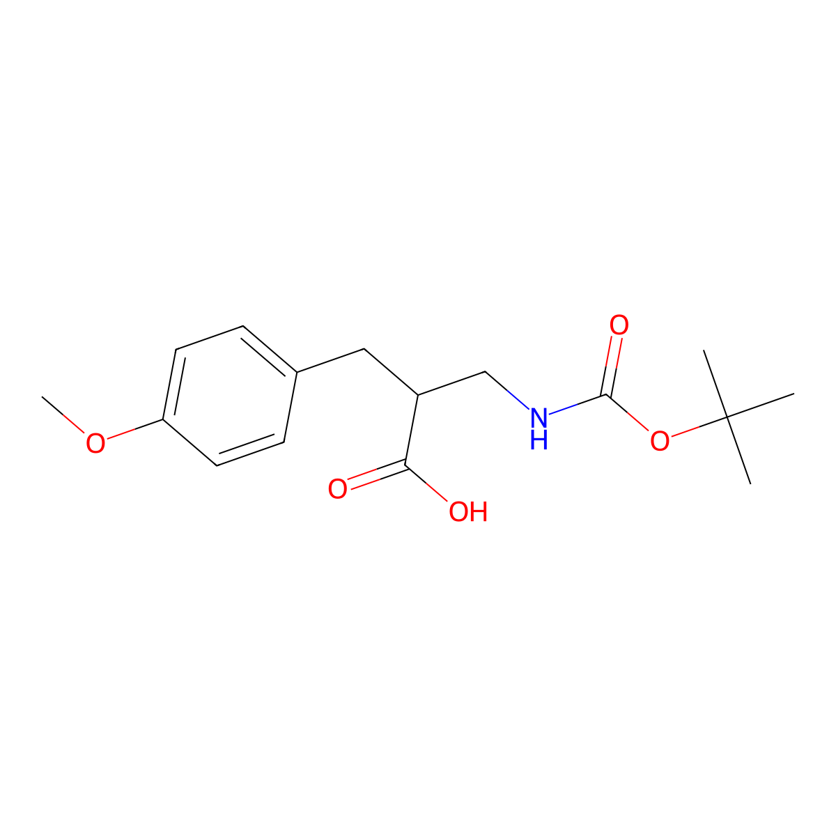 3-((tert-Butoxycarbonyl)amino)-2-(4-methoxybenzyl)propanoic acid molecular structure, CAS 683218-95-3