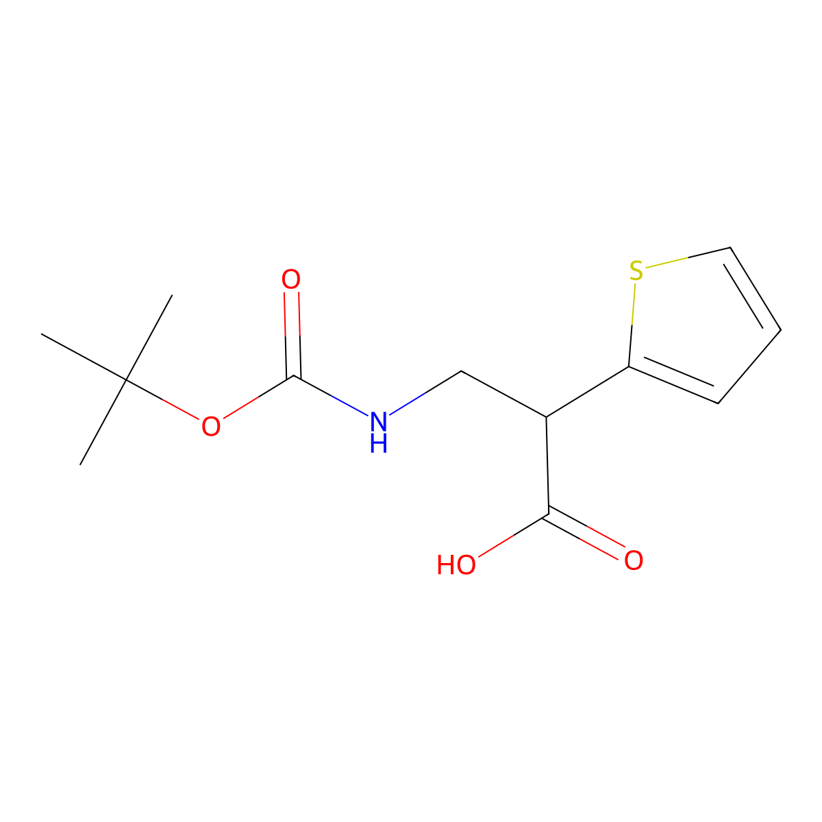 a-[(Boc-amino)methyl]-2-thiopheneacetic acid molecular structure, CAS 683219-16-1
