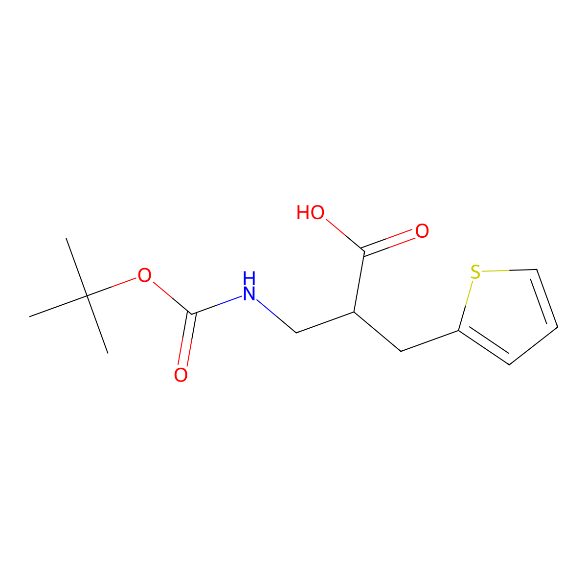 3-{[(Tert-butoxy)carbonyl]amino}-2-[(thiophen-2-yl)methyl]propanoic acid molecular structure, CAS 683219-17-2