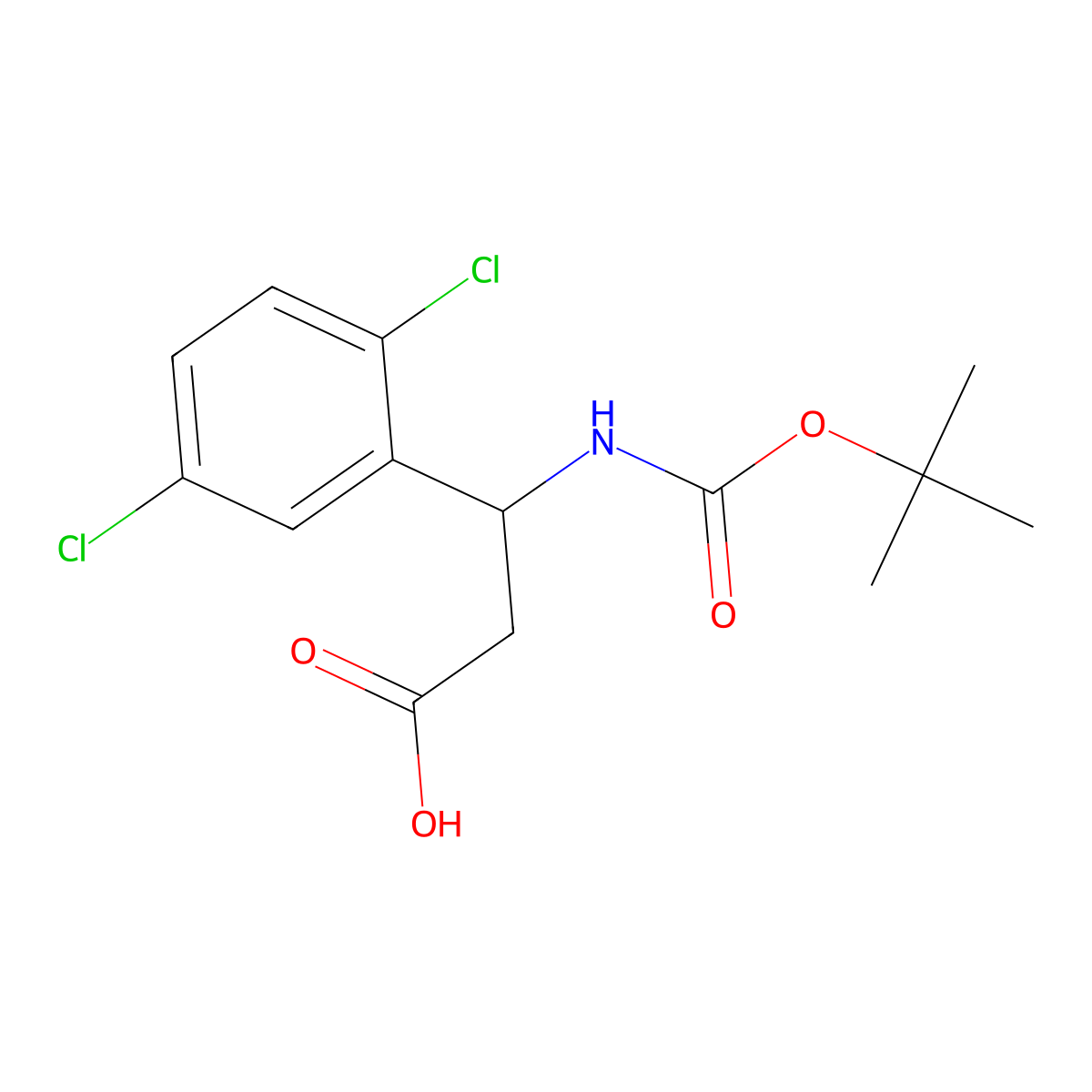 Boc-3-Amino-3-(2,5-dichlorophenyl)propionic acid molecular structure, CAS 683219-24-1