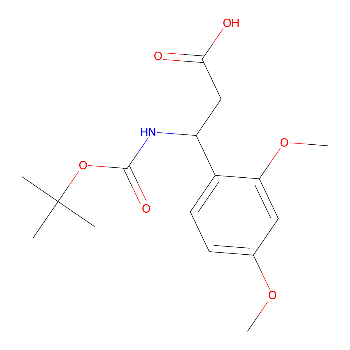 3-{[(Tert-butoxy)carbonyl]amino}-3-(2,4-dimethoxyphenyl)propanoic acid molecular structure, CAS 683219-28-5