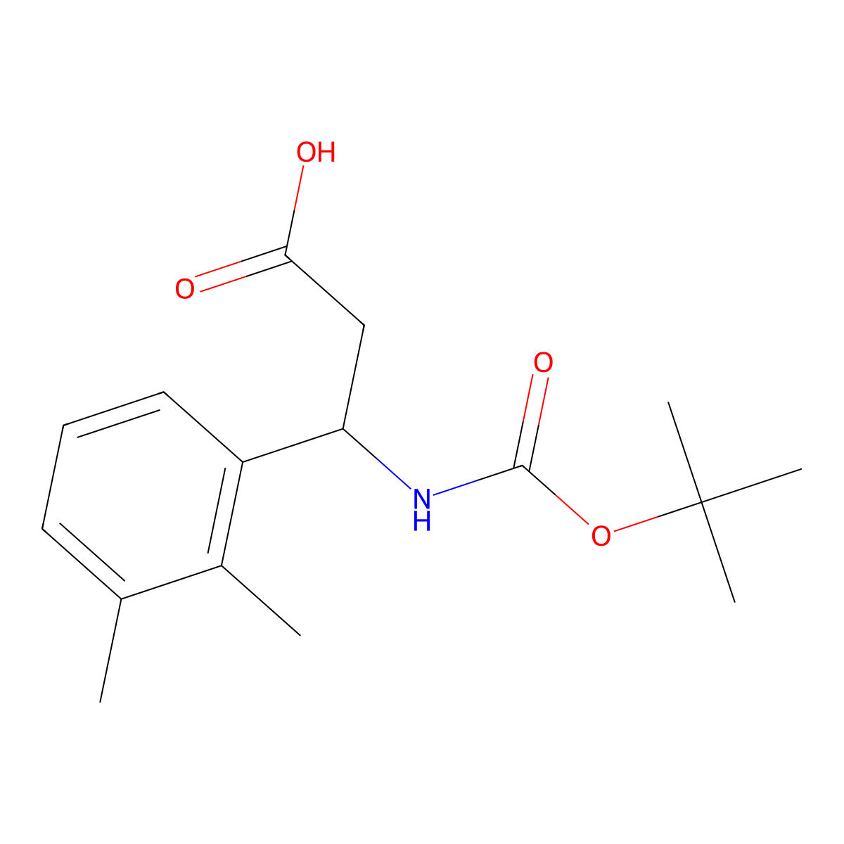 3-{[(Tert-butoxy)carbonyl]amino}-3-(2,3-dimethylphenyl)propanoic acid molecular structure, CAS 683219-45-6