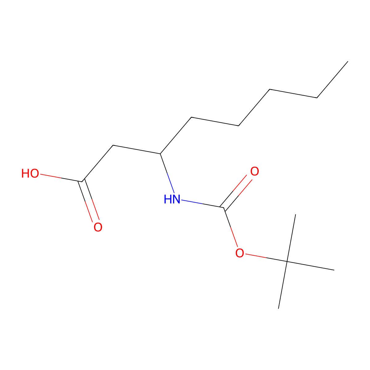 N-Boc-(+/-)-3-aminooctanoic acid molecular structure, CAS 683219-86-5