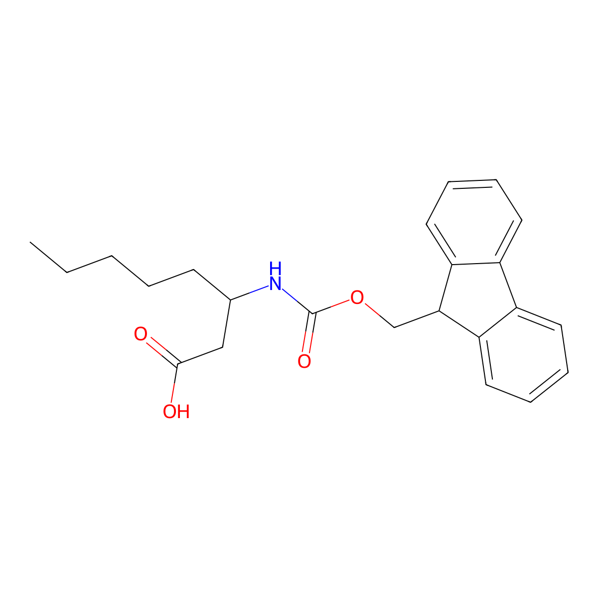 N-Fmoc-3-aminooctanoic acid molecular structure, CAS 683219-87-6