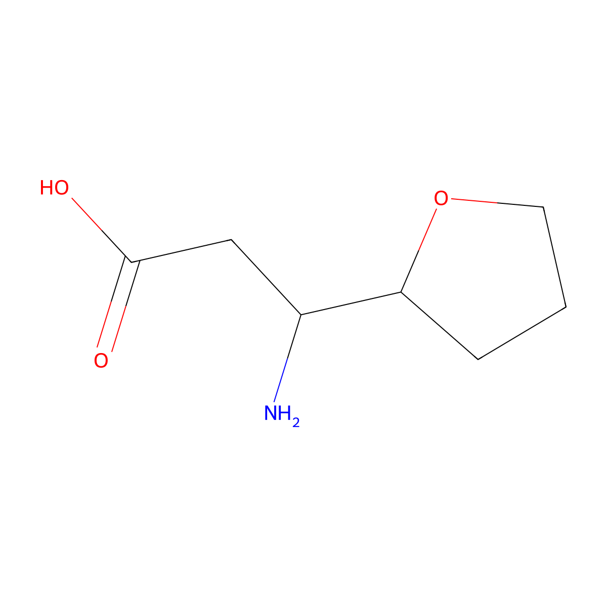 3-Amino-3-(tetrahydrofuran-2-yl)propanoic acid molecular structure, CAS 683219-88-7