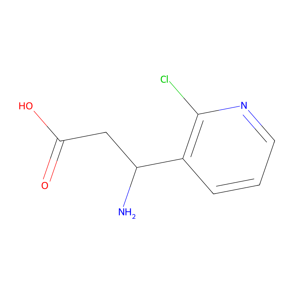 3-Amino-3-(2-chloropyridin-3-YL)propanoic acid molecular structure, CAS 683219-98-9