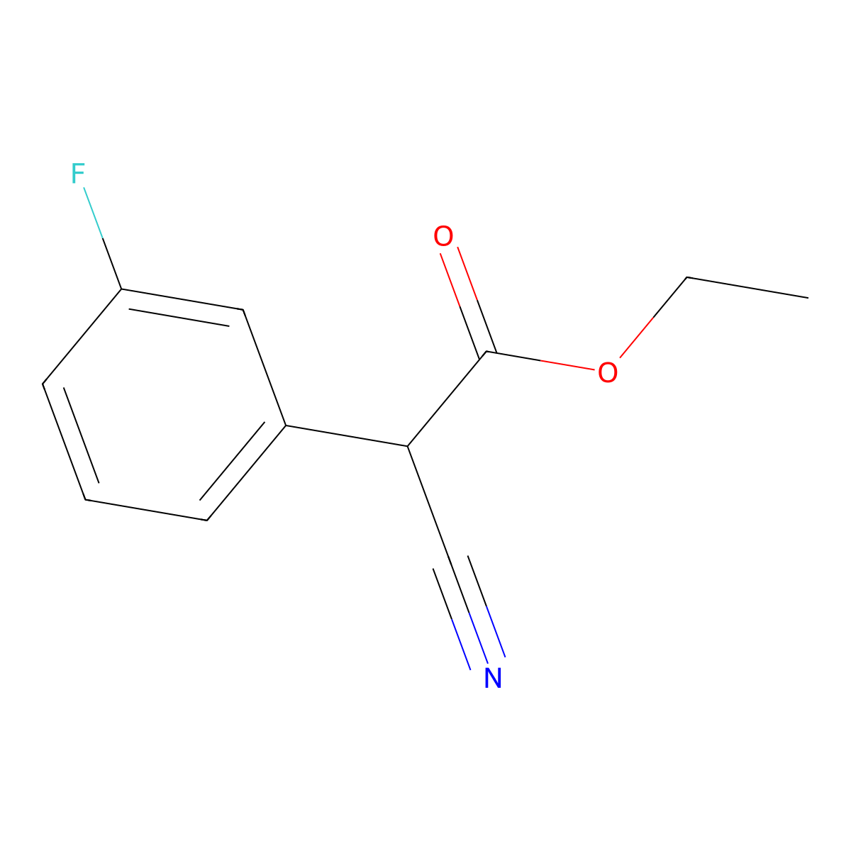Ethyl 2-cyano-2-(3-fluorophenyl)acetate molecular structure, CAS 683220-23-7