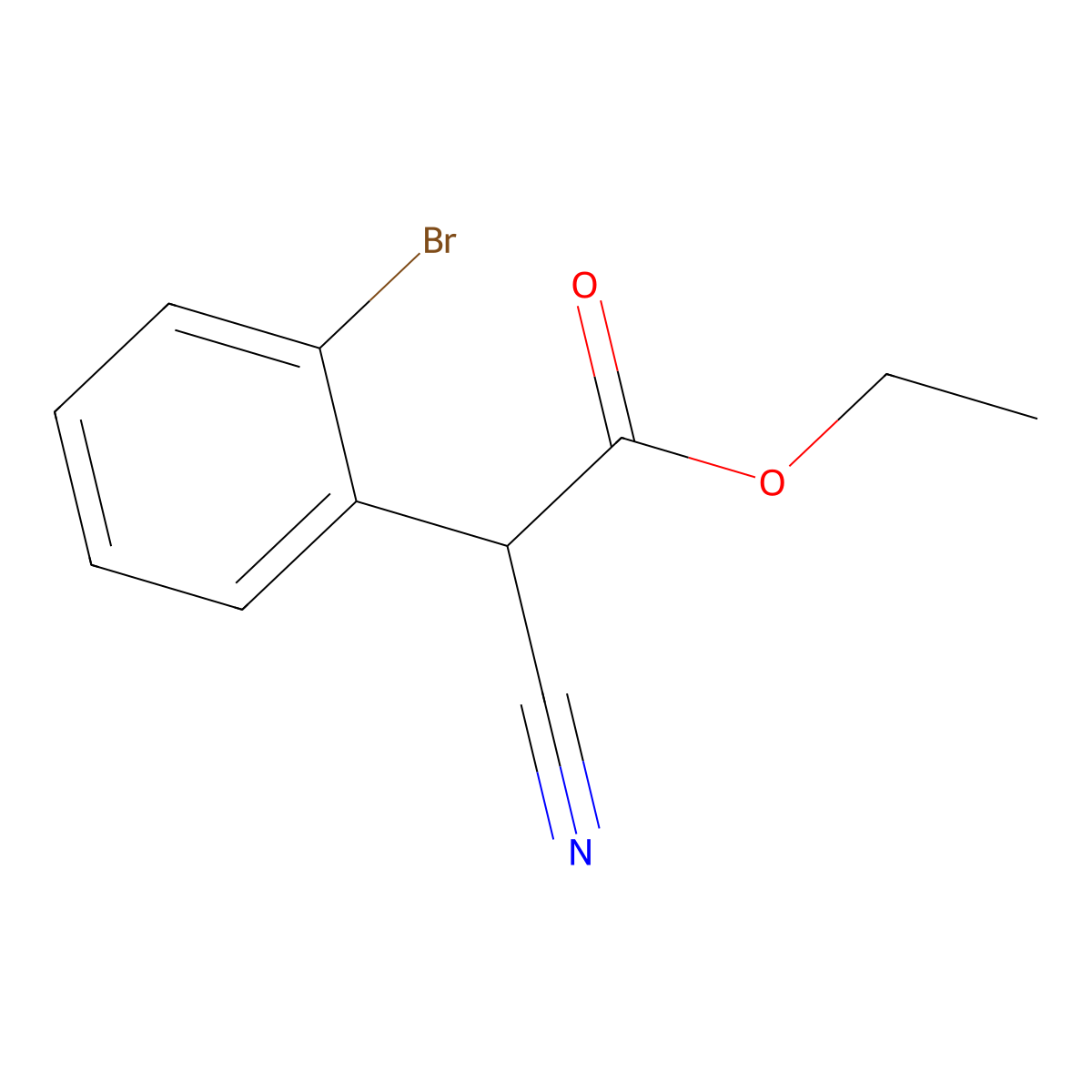 Ethyl 2-(2-bromophenyl)-2-cyanoacetate molecular structure, CAS 683220-26-0