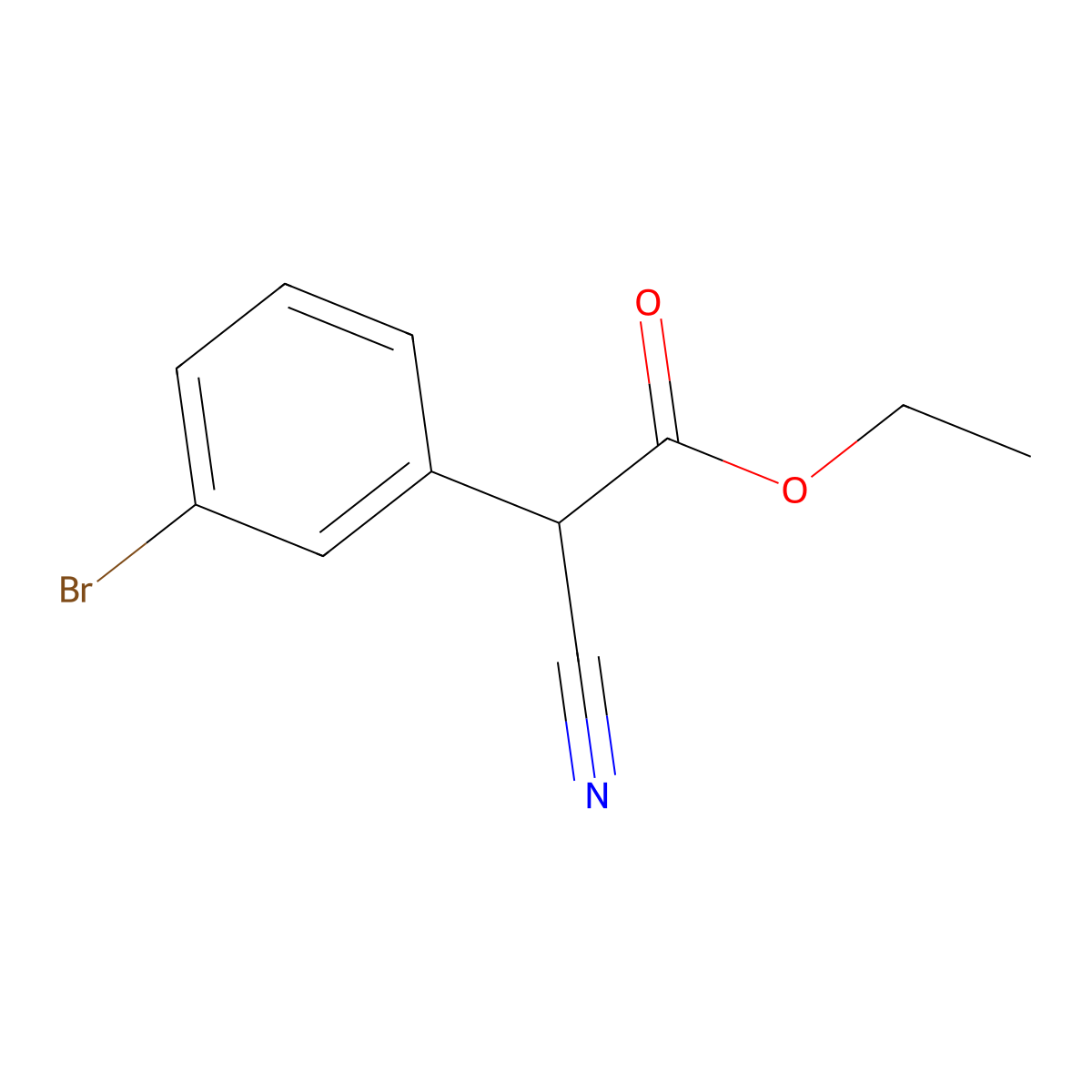 Ethyl 2-(3-bromophenyl)-2-cyanoacetate molecular structure, CAS 683220-28-2