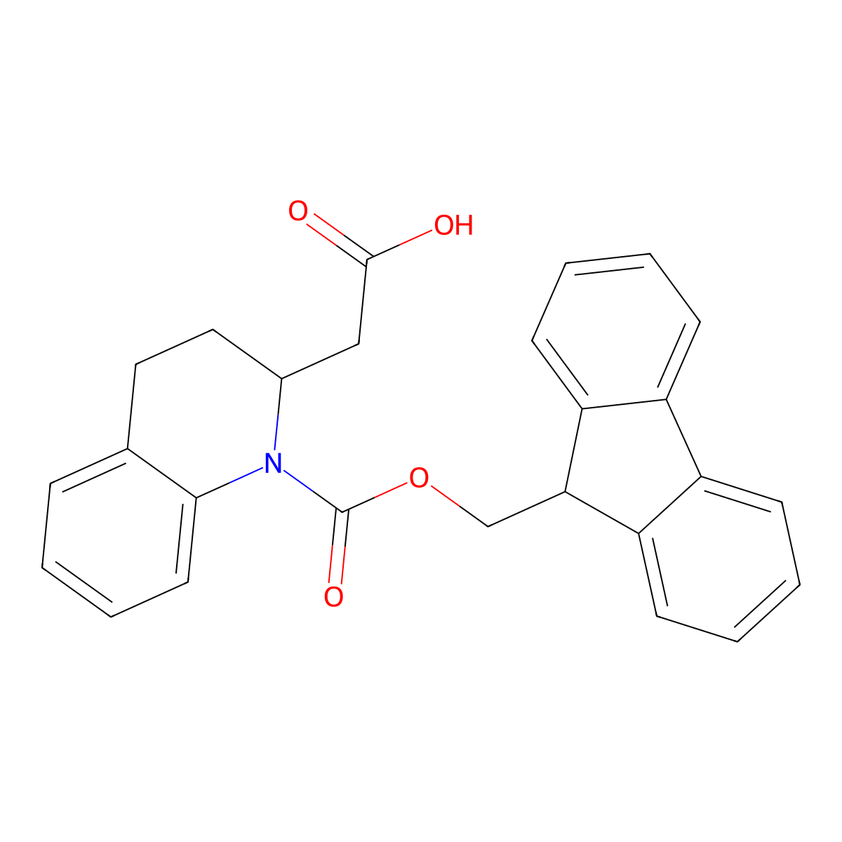 2-(1-{[(9H-fluoren-9-yl)methoxy]carbonyl}-1,2,3,4-tetrahydroquinolin-2-yl)acetic acid molecular structure, CAS 683220-36-2