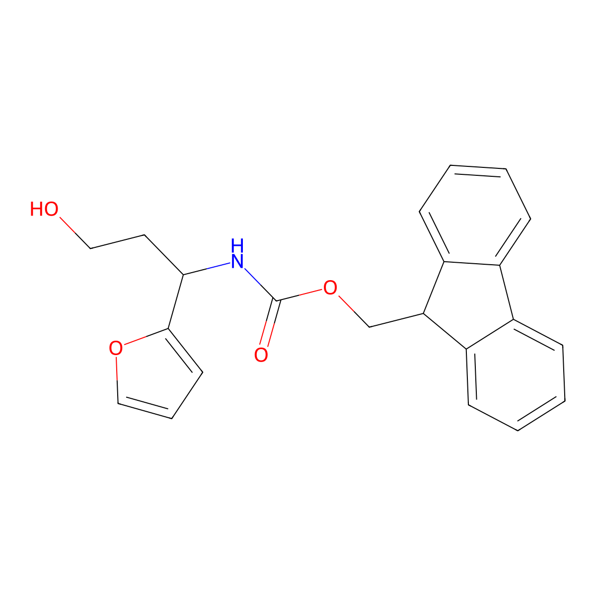 (9H-fluoren-9-yl)methyl N-[1-(furan-2-yl)-3-hydroxypropyl]carbamate molecular structure, CAS 683220-43-1
