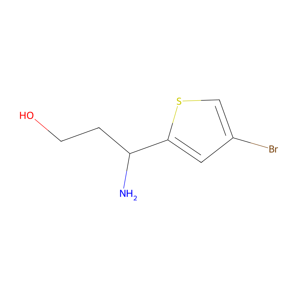 3-Amino-3-(4-bromothiophen-2-yl)propan-1-ol molecular structure, CAS 683220-46-4