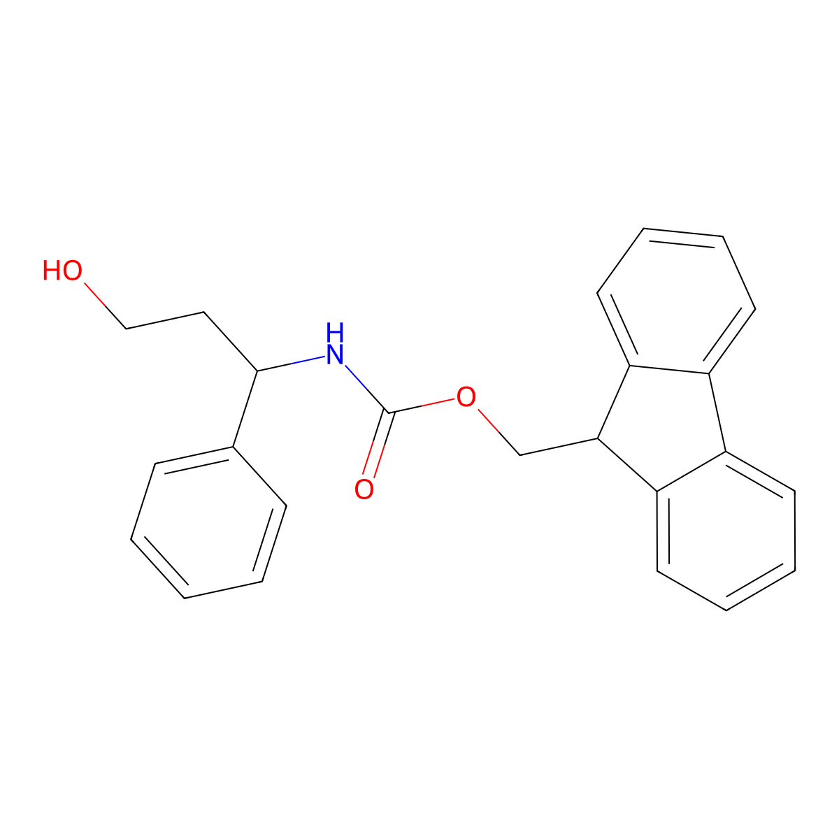 (9H-fluoren-9-yl)methyl N-(3-hydroxy-1-phenylpropyl)carbamate molecular structure, CAS 683220-56-6