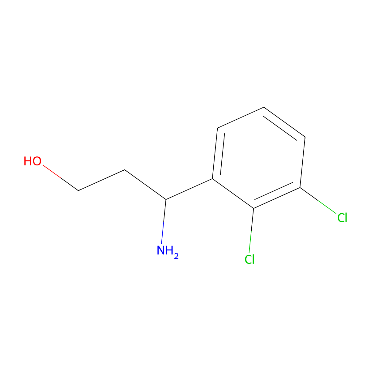3-Amino-3-(2,3-dichlorophenyl)propan-1-ol molecular structure, CAS 683220-60-2