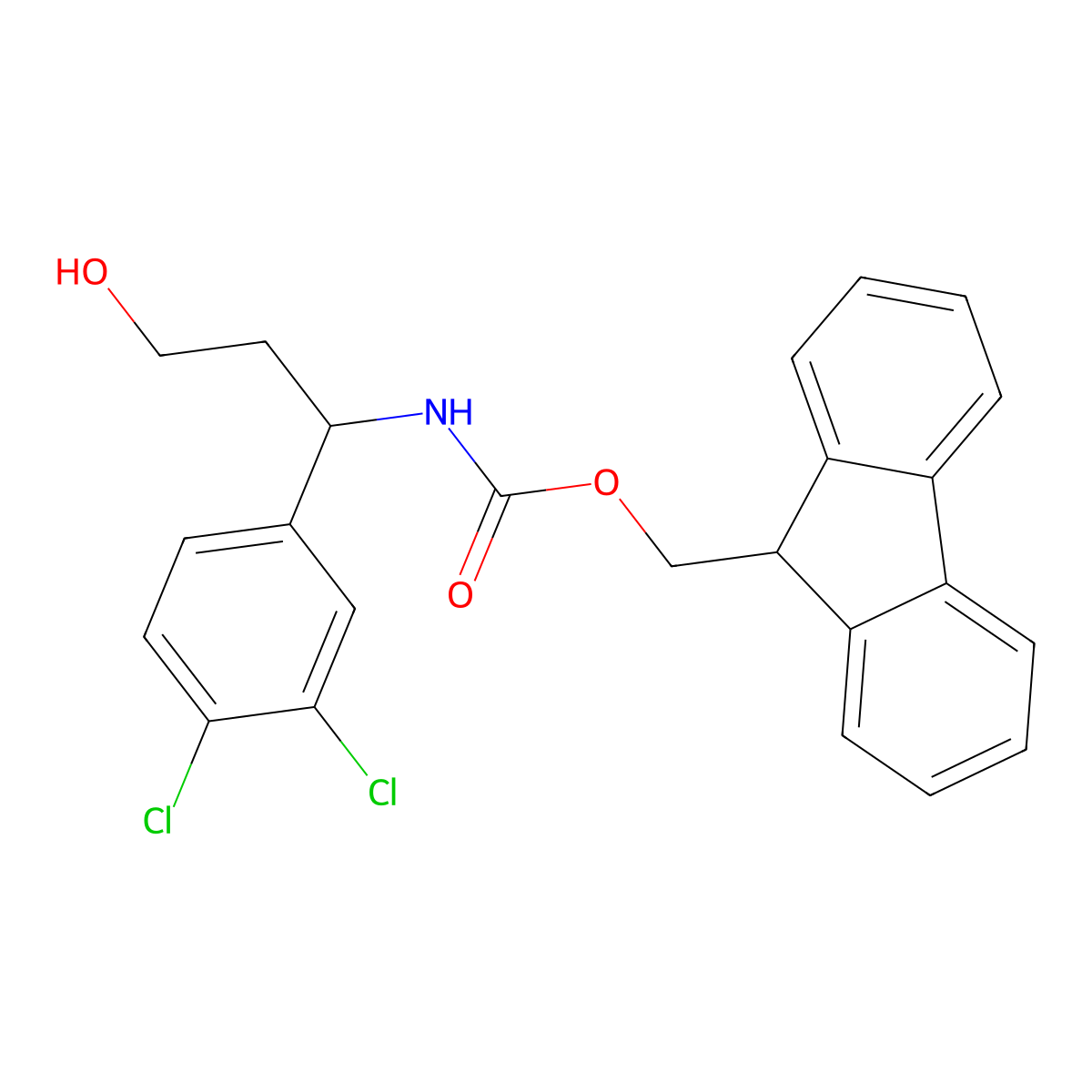 (9H-fluoren-9-yl)methyl N-[1-(3,4-dichlorophenyl)-3-hydroxypropyl]carbamate molecular structure, CAS 683220-62-4
