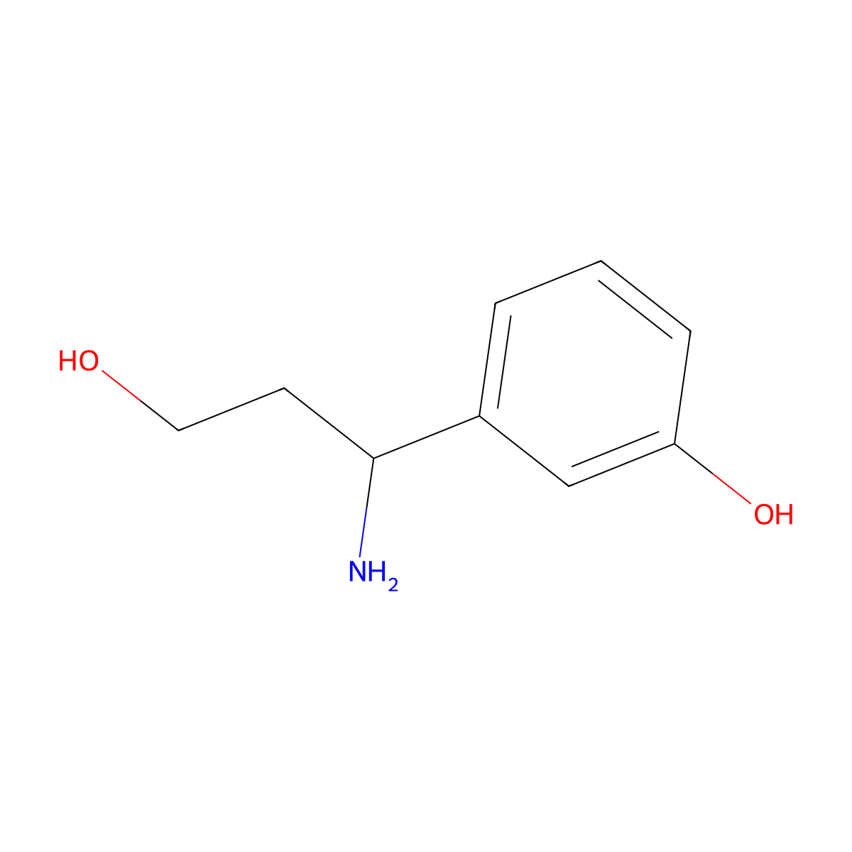 3-(1-Amino-3-hydroxypropyl)phenol molecular structure, CAS 683220-64-6