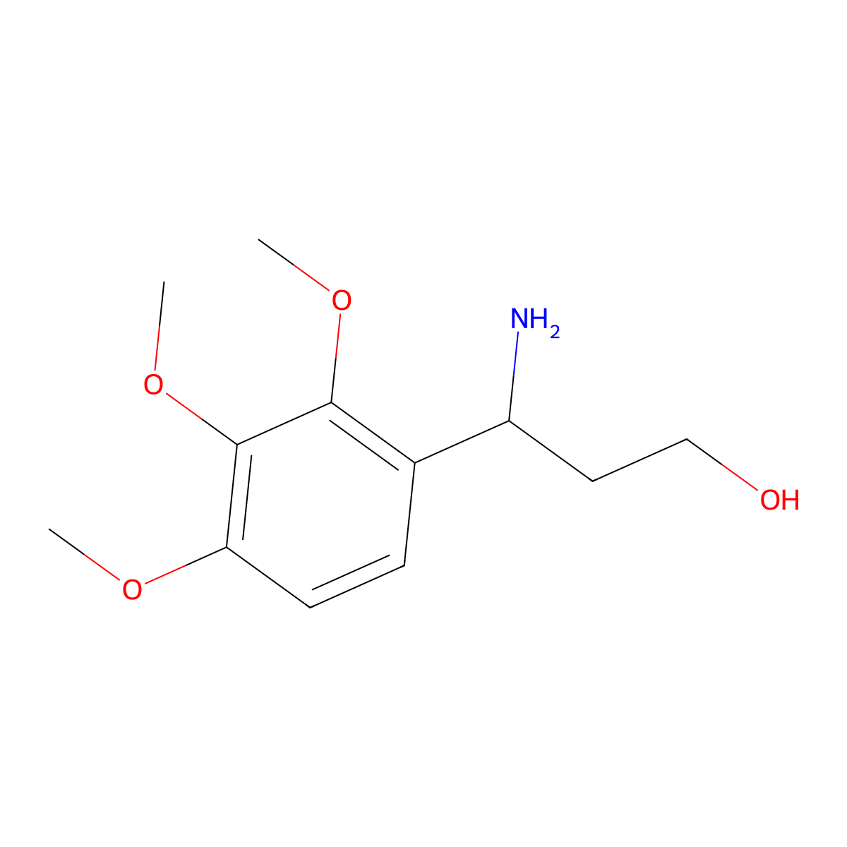 3-Amino-3-(2,3,4-trimethoxyphenyl)propan-1-ol molecular structure, CAS 683220-67-9