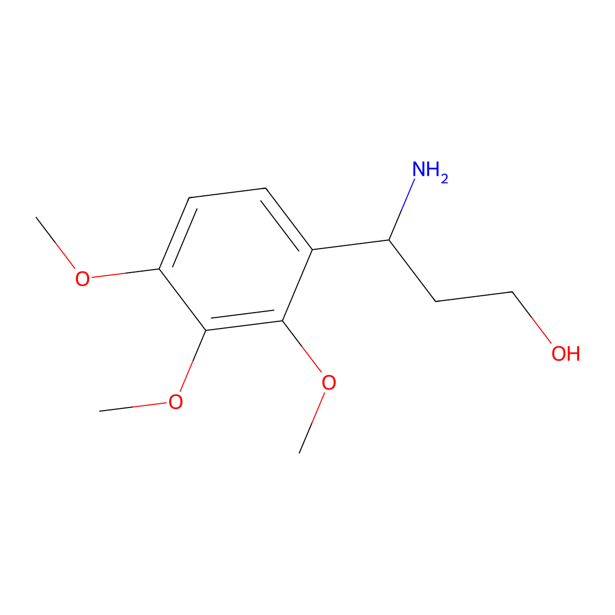 3-Amino-3-(2,3,4-trimethoxyphenyl)propan-1-ol molecular structure, CAS 683220-67-9