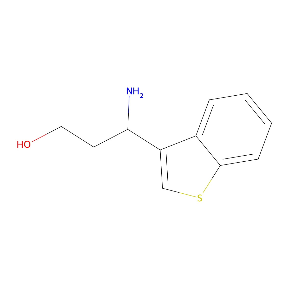 3-Amino-3-(benzo[b]thiophen-3-yl)propan-1-ol molecular structure, CAS 683220-84-0