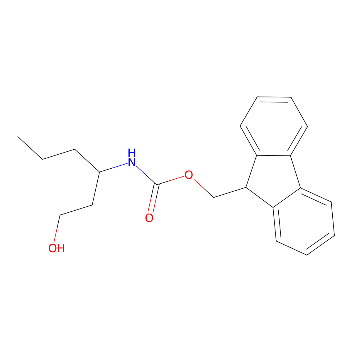 (9H-fluoren-9-yl)methyl N-(1-hydroxyhexan-3-yl)carbamate molecular structure, CAS 683220-91-9